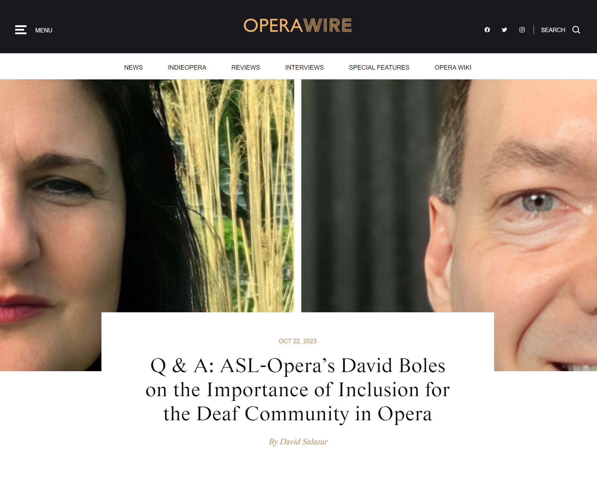 Opera Wire Q&A with David Boles and Janna Sweenie!